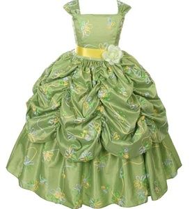 Girls New Lime Green taffeta embroidered sz 6